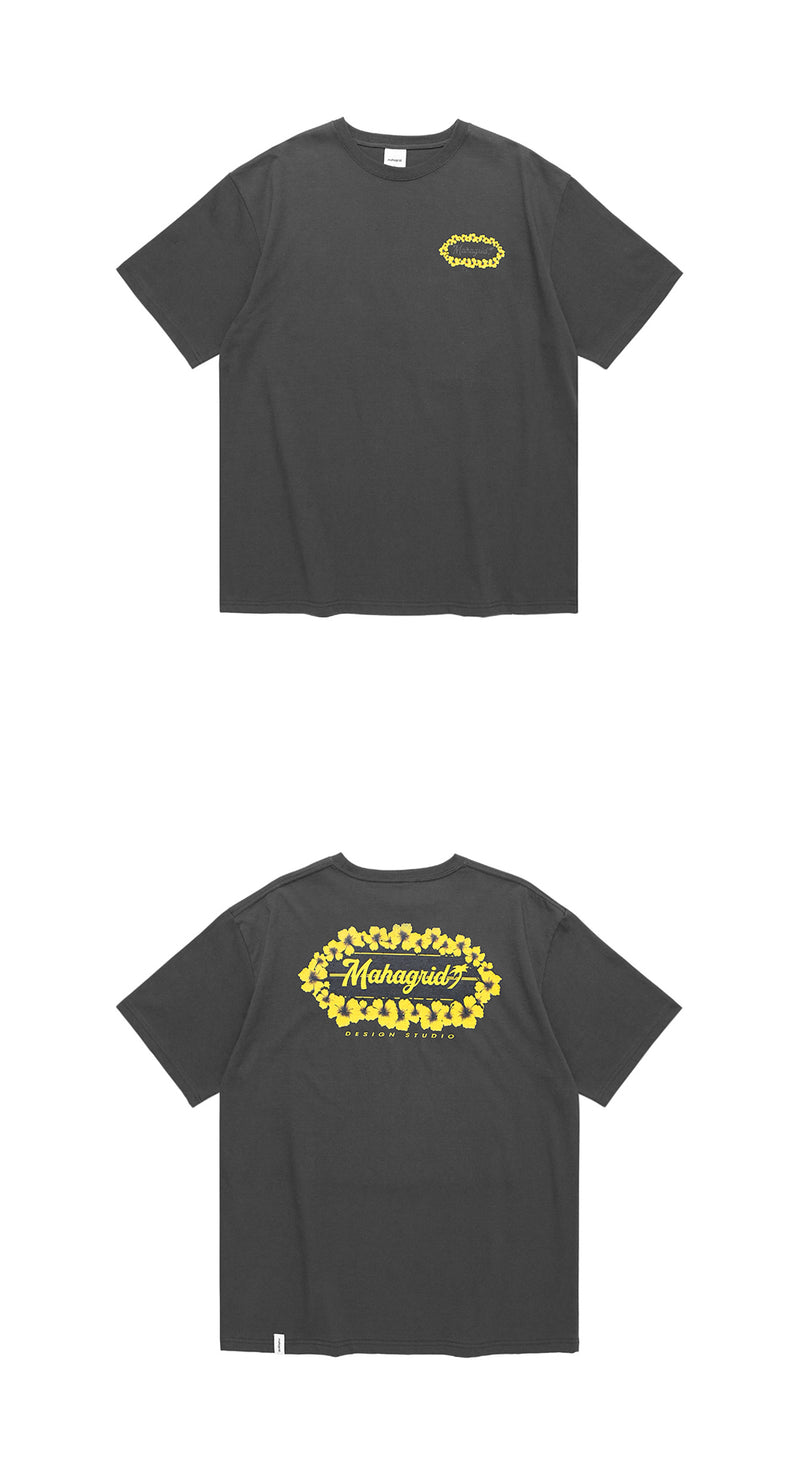 mahagrid (マハグリッド) HIBISCUS TEE [CHARCOAL]