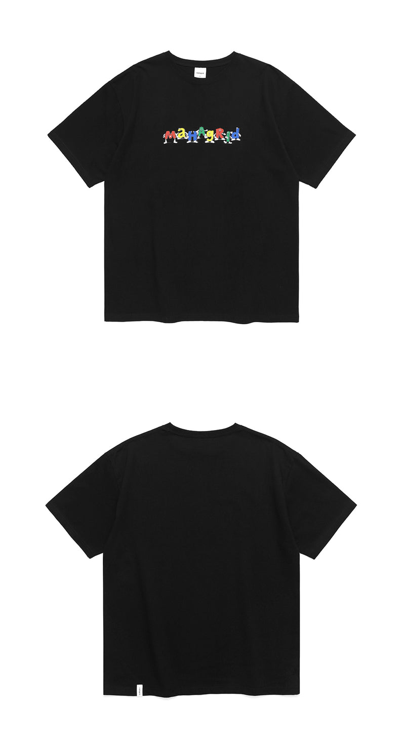mahagrid (マハグリッド) ALPHABET FRIENDS TEE [BLACK]