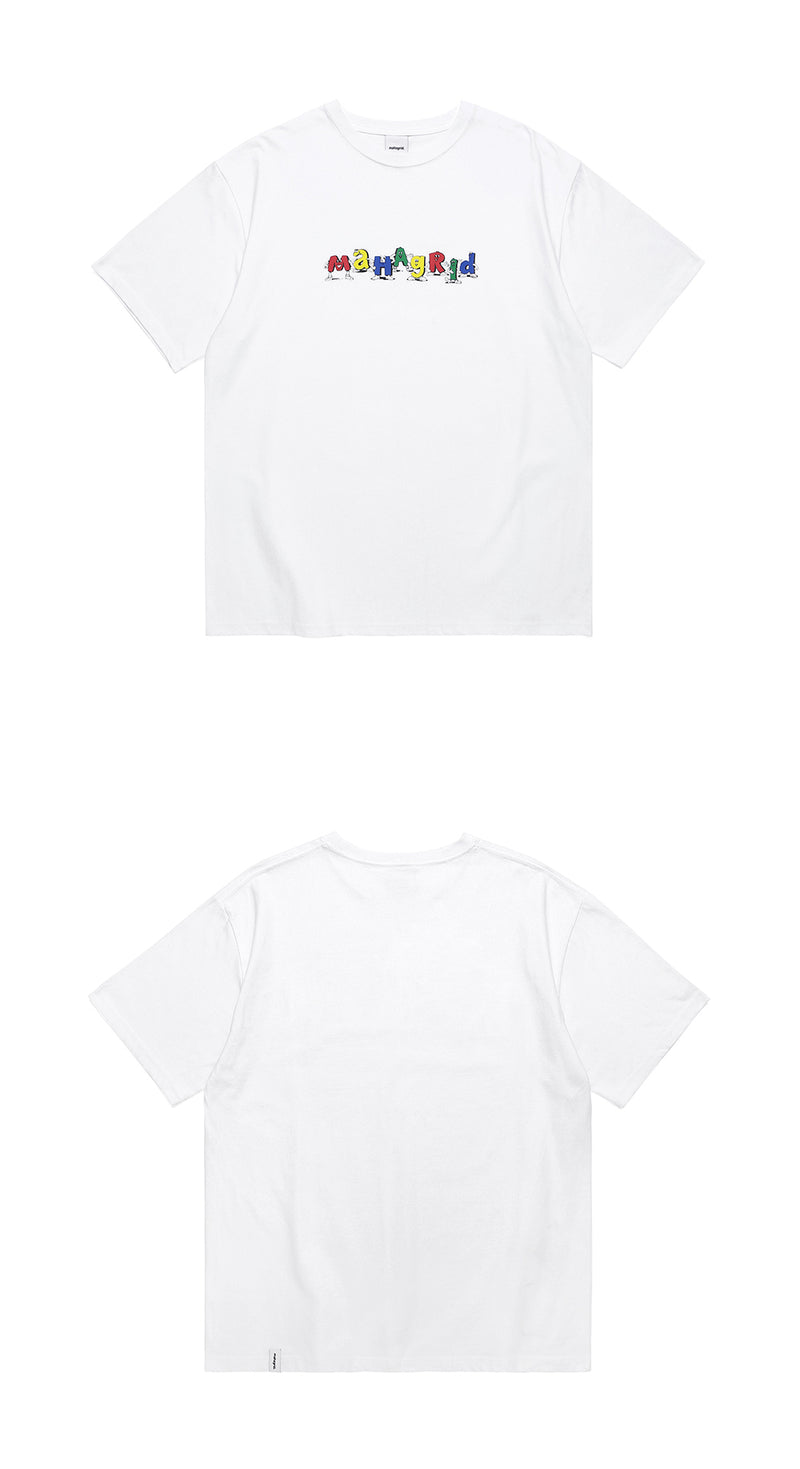 mahagrid (マハグリッド) ALPHABET FRIENDS TEE [WHITE]