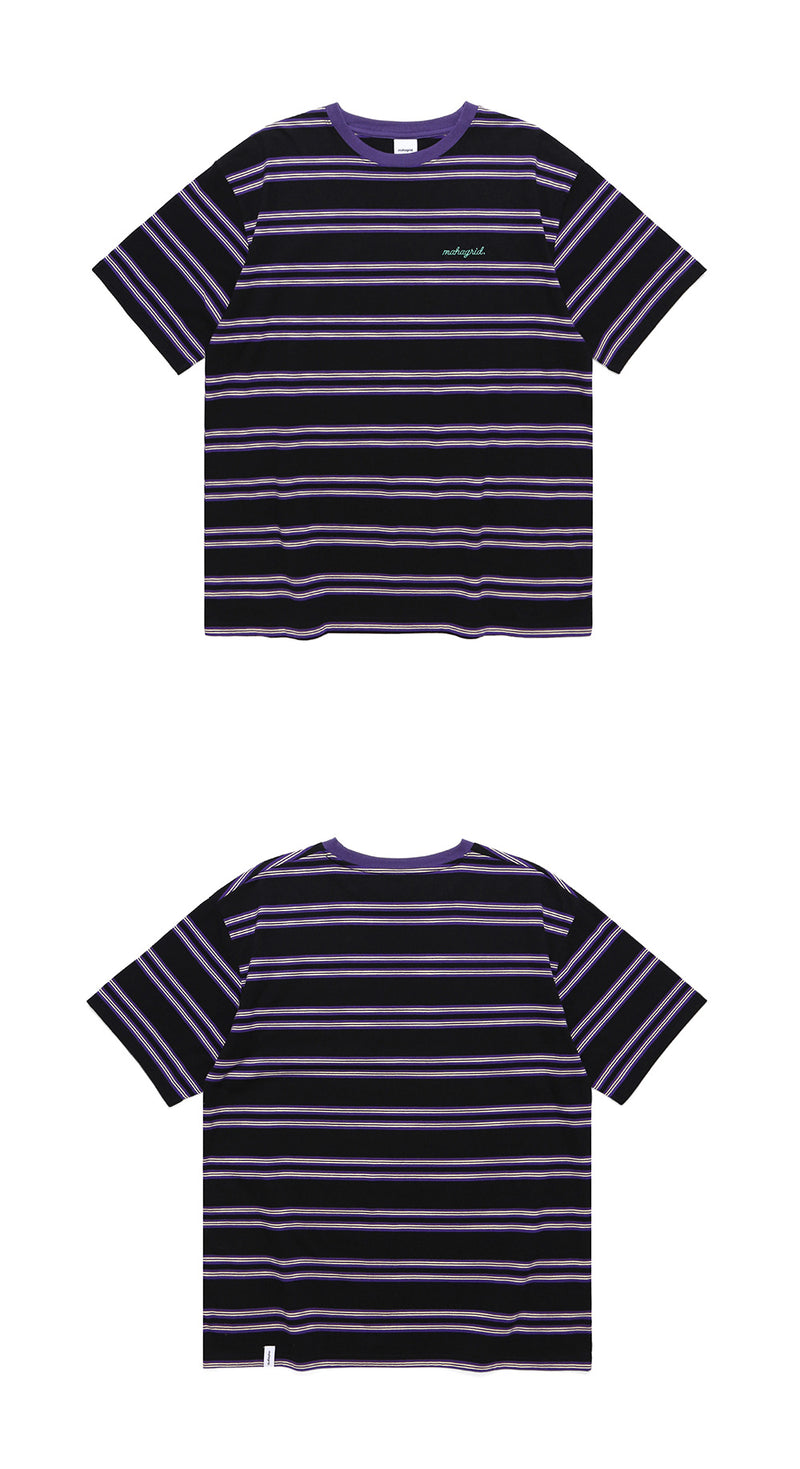mahagrid (マハグリッド) ROPE LOGO STRIPED TEE [BLACK]