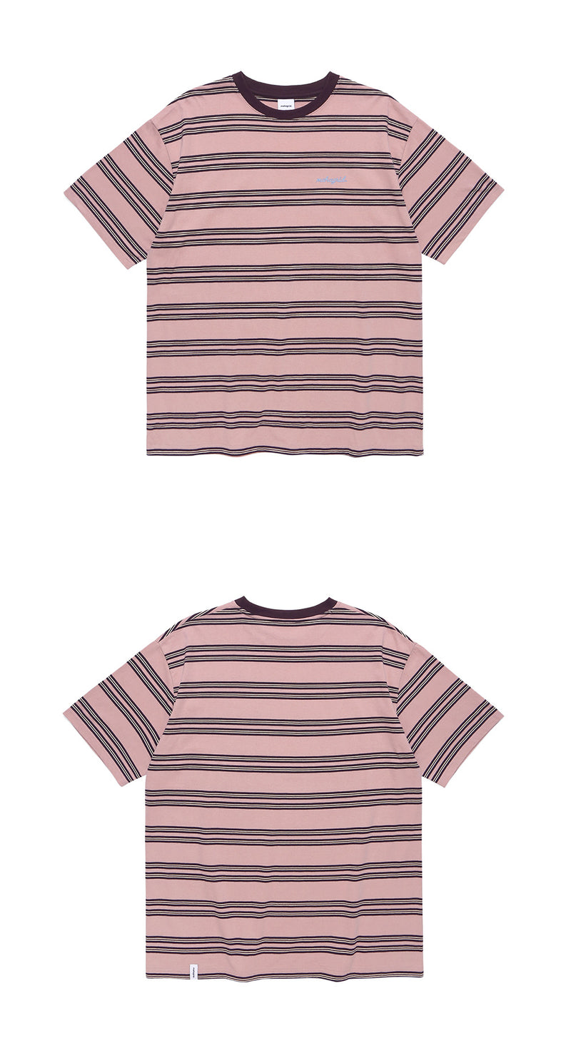 mahagrid (マハグリッド) ROPE LOGO STRIPED TEE [PINK]