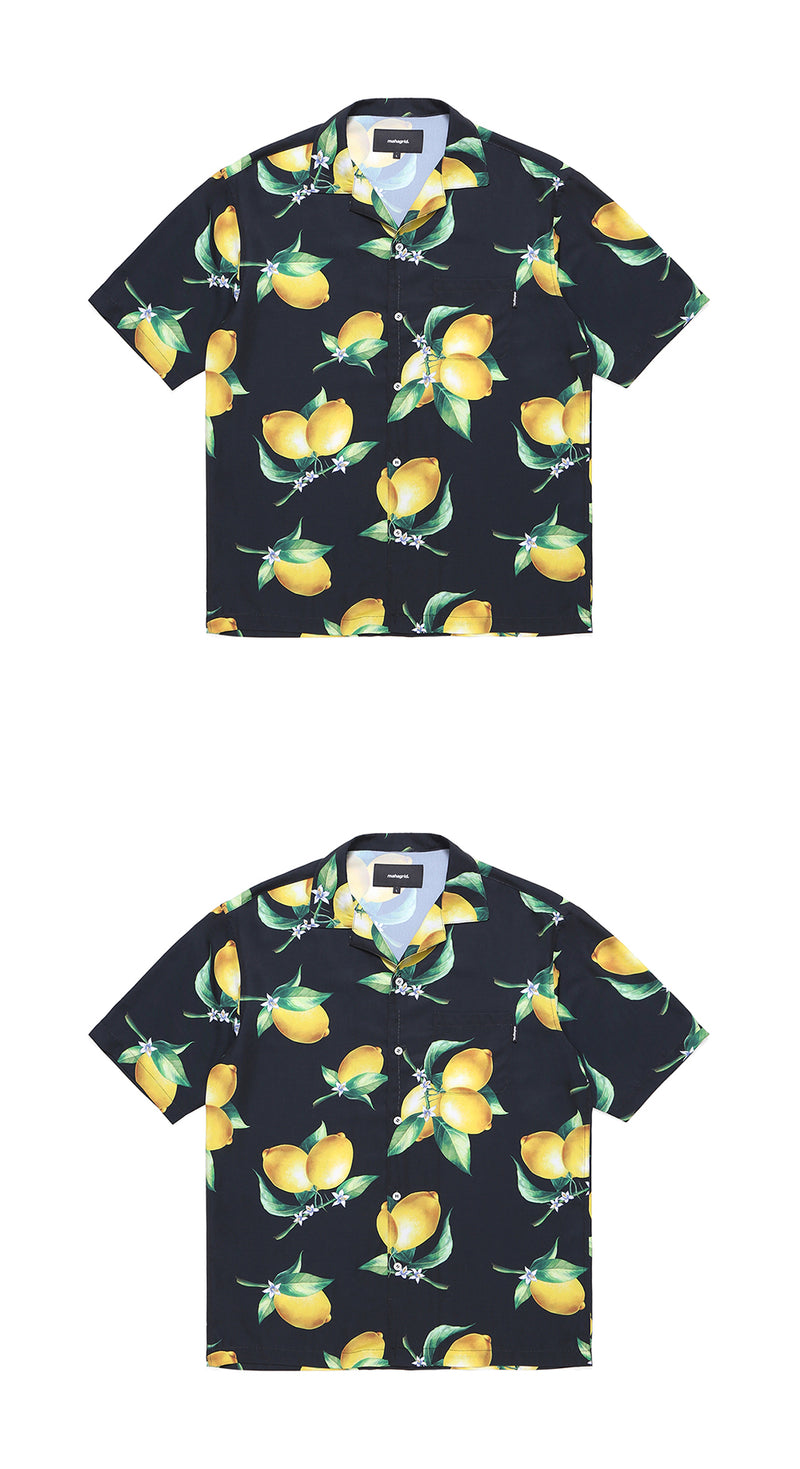 mahagrid (マハグリッド) LEMON OPEN COLLAR SHIRT [BLACK]