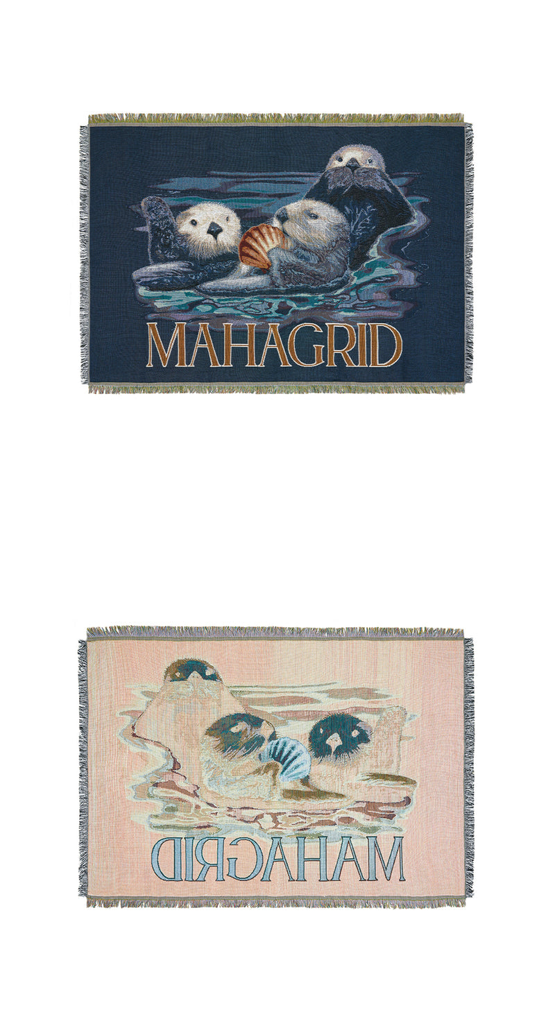 mahagrid (マハグリッド) SEA OTTER FAMILY BLANKET [NAVY]