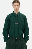 イーエスシースタジオ(ESC STUDIO) necktie shirt and brooch(green)