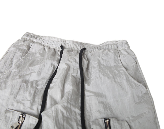 ランベルシオ(LANG VERSIO) 261 Zipper Pocket Nylon Metal String Jogger Pants GY