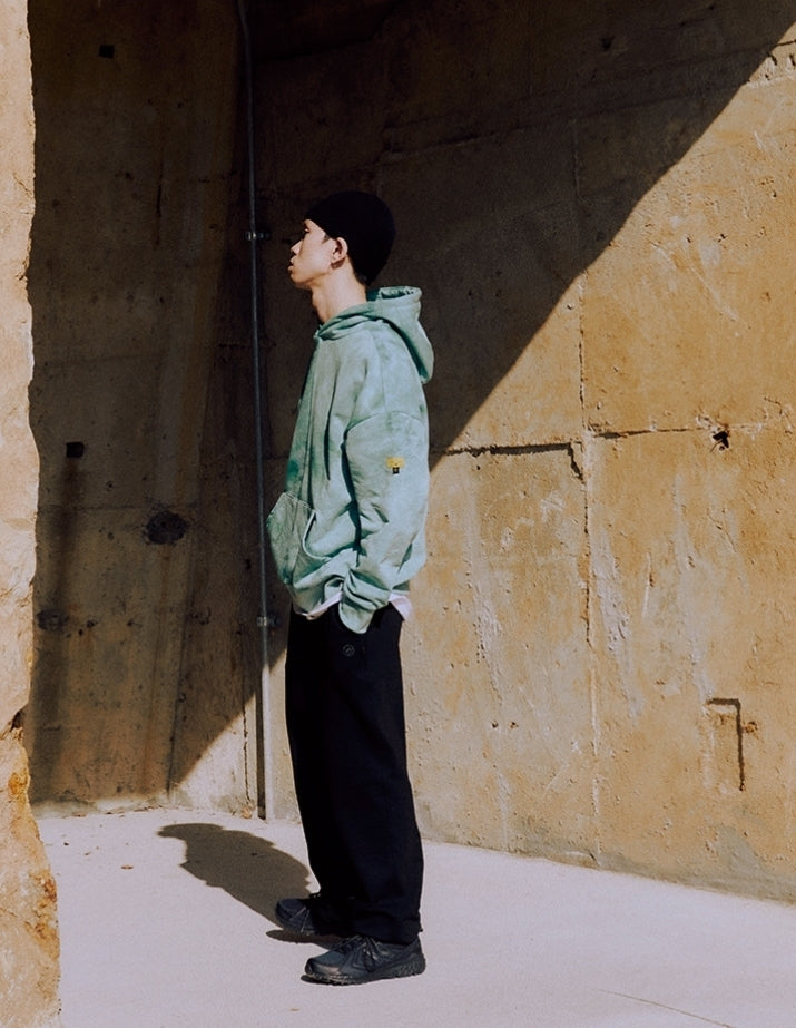 オベルー(OVERR) ESSAY.5 OVR WAPPEN GREEN HOODIE