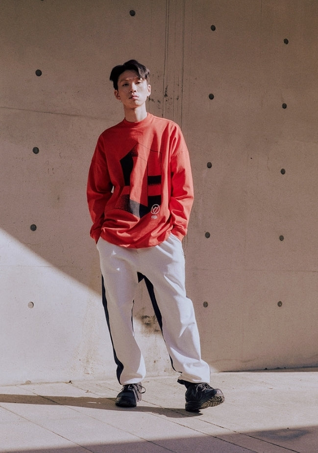 オベルー(OVERR) ESSAY.5 O PRINTING ORANGE L/S TEE