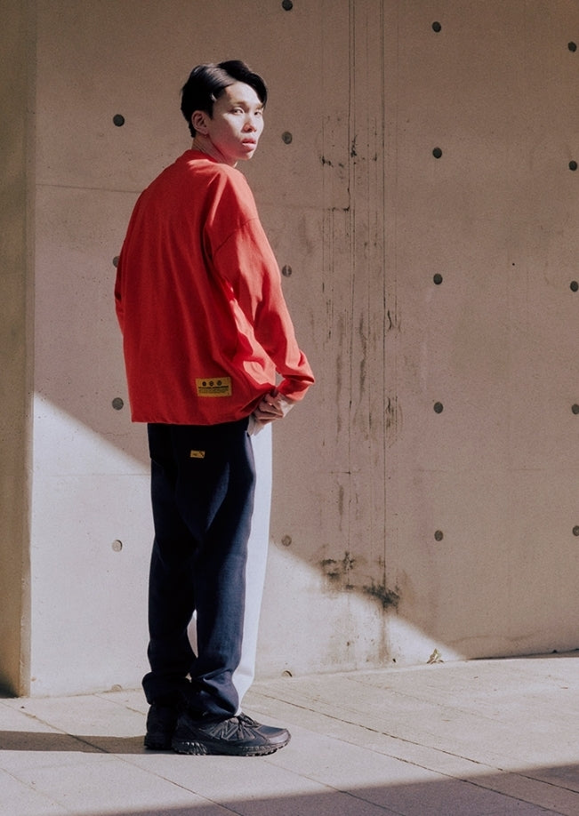 オベルー(OVERR) ESSAY.5 O PRINTING ORANGE L/S TEE