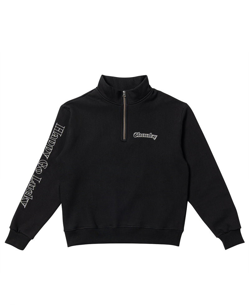 CHUNKY (チャンキー)  LUCKY HALF ZIP SWEAT SHIRT_black