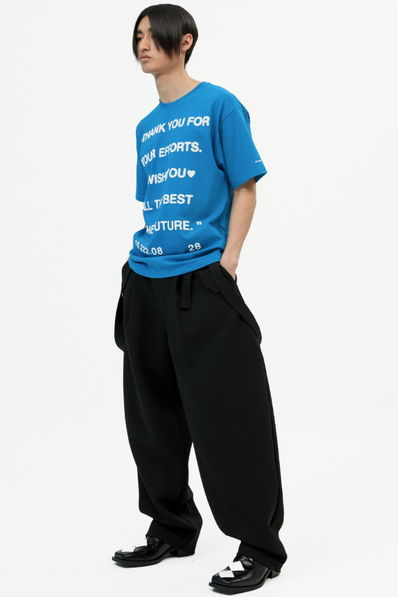 イーエスシースタジオ(ESC STUDIO)  thank you t-shirt(blue)