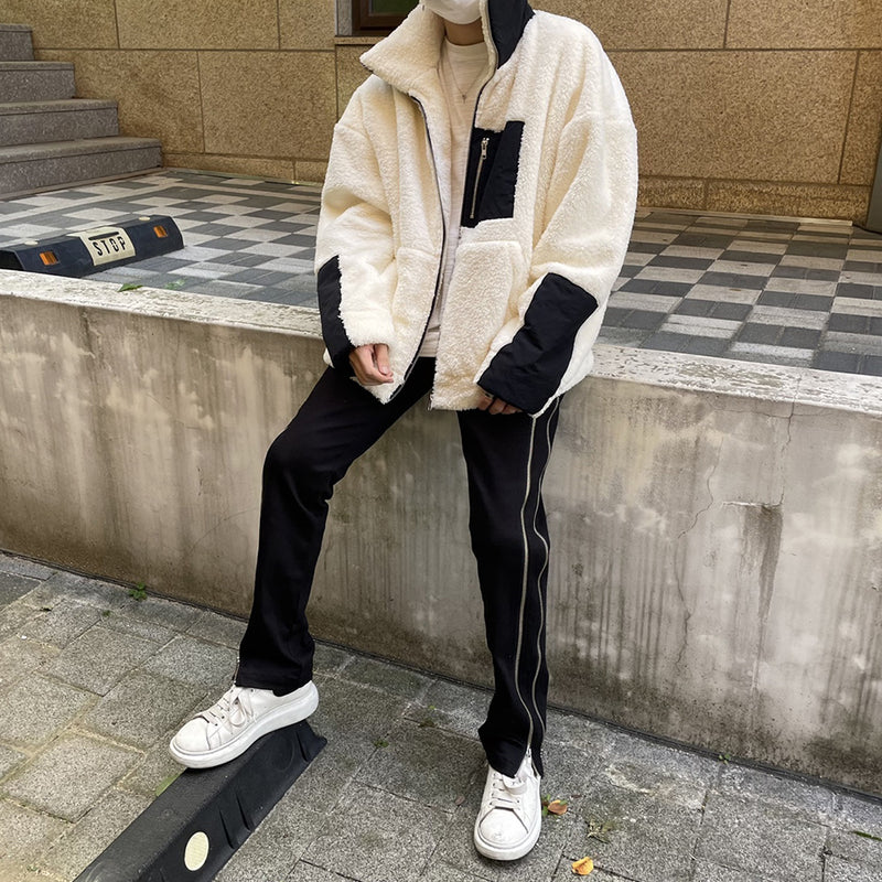 ランベルシオ(LANG VERSIO) 324 WH&BK fleece jacket